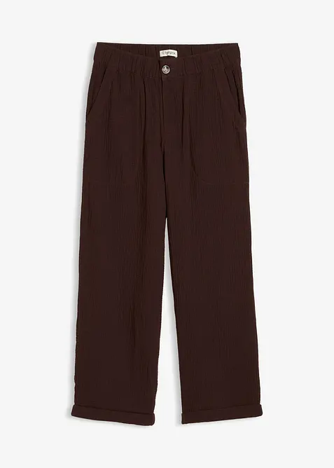 Pantaloni culotte in mussola di puro cotone, bonprix