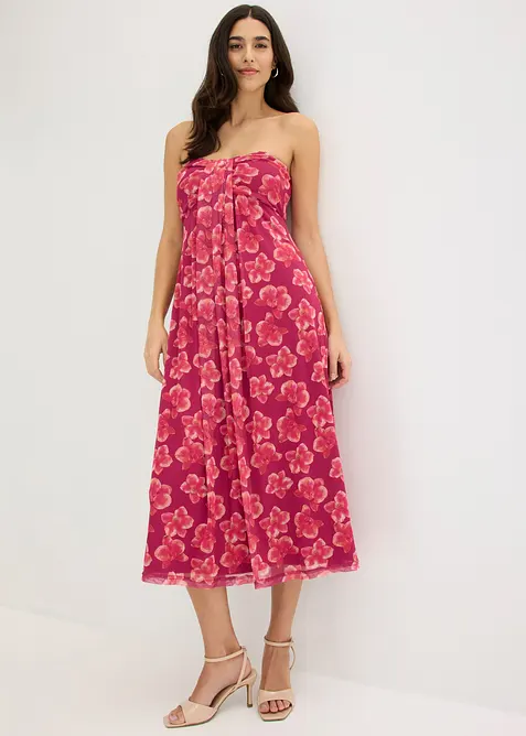 Abito lungo con mesh, bonprix