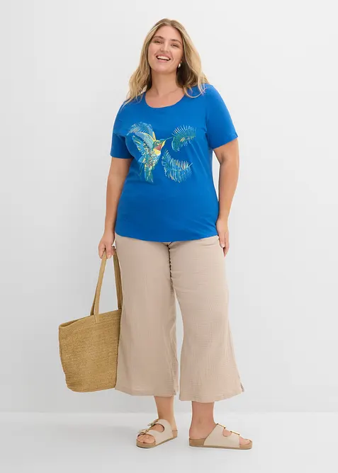 Maglia in cotone con stampa, bonprix