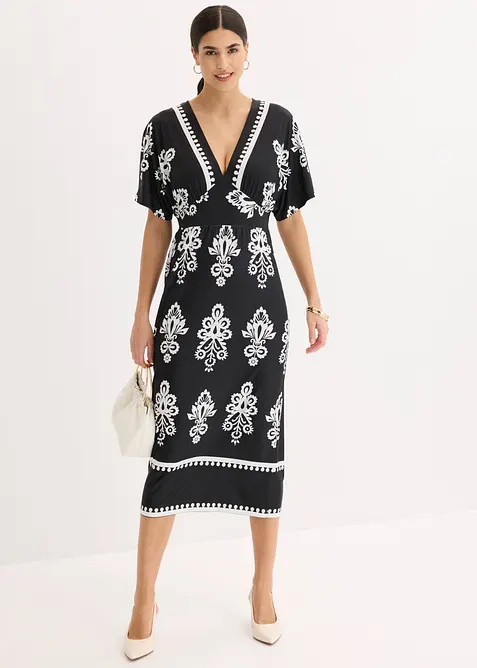 Abito di jersey con scollatura profonda, bonprix