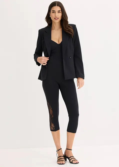 Leggings a pinocchietto con pizzo, bonprix