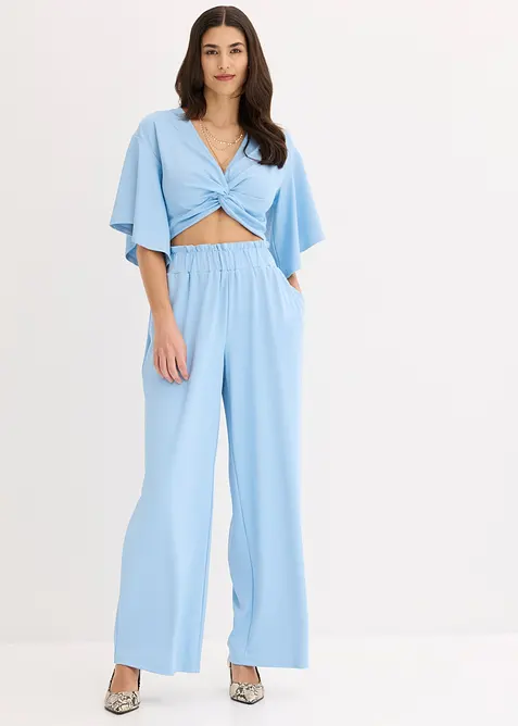 Pantaloni in jersey a vita alta, bonprix