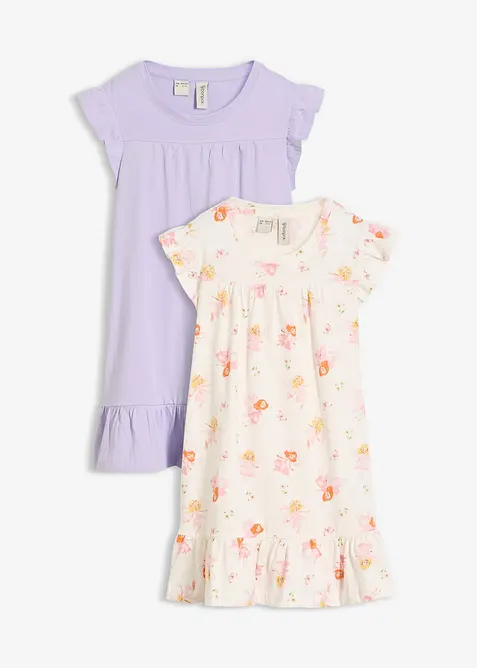 Camicia da notte in puro cotone (pacco da 2), bonprix