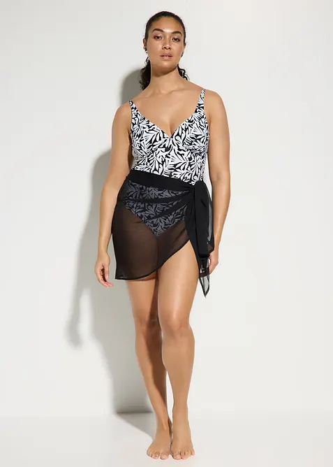 Costume intero con scollatura a V e effetto modellante leggero, bonprix