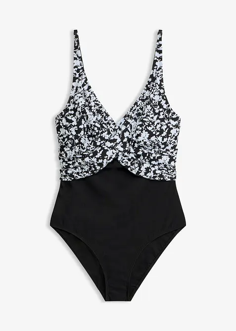 Costume intero leggermente modellante con effetto incrociato, bonprix