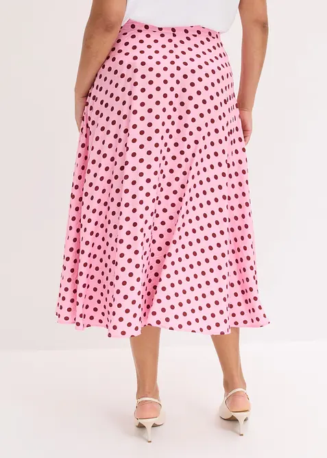 Gonna midi in tessuto misto viscosa fluido, bonprix