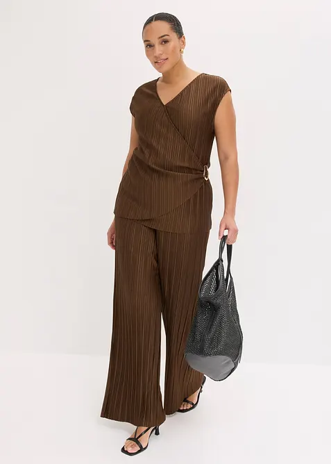 Pantaloni a palazzo plissettati, bonprix