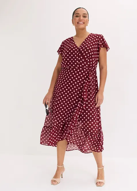 Abito di chiffon con volant, bonprix