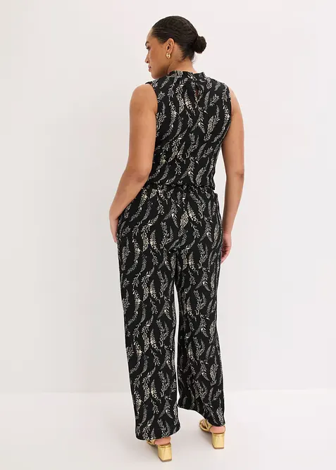 Top in jersey e pantaloni in cr&ecirc;pe operato (set 2 pezzi), bonprix