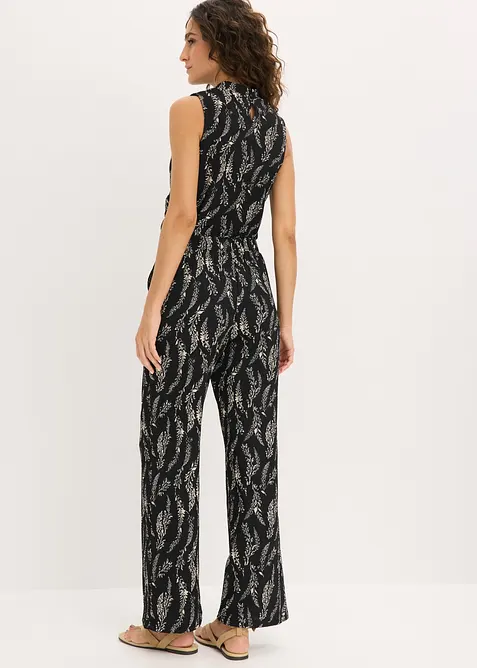 Top in jersey e pantaloni in cr&ecirc;pe operato (set 2 pezzi), bonprix