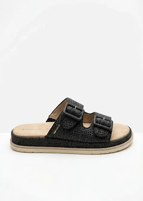 Ciabattine Tom Tailor con plateau ed effetto uncinetto, Tom Tailor