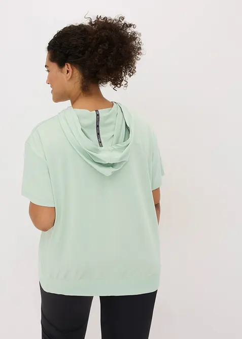 T-shirt oversize per sport con cappuccio, ad asciugatura rapida, bonprix