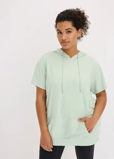 T-shirt oversize per sport con cappuccio, ad asciugatura rapida, bonprix