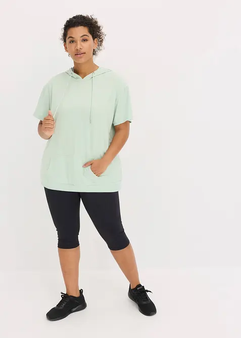 T-shirt oversize per sport con cappuccio, ad asciugatura rapida, bonprix