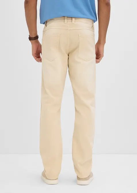 Jeans regular fit in denim colorato leggero, con vita elasticizzata, taglio straight, bonprix