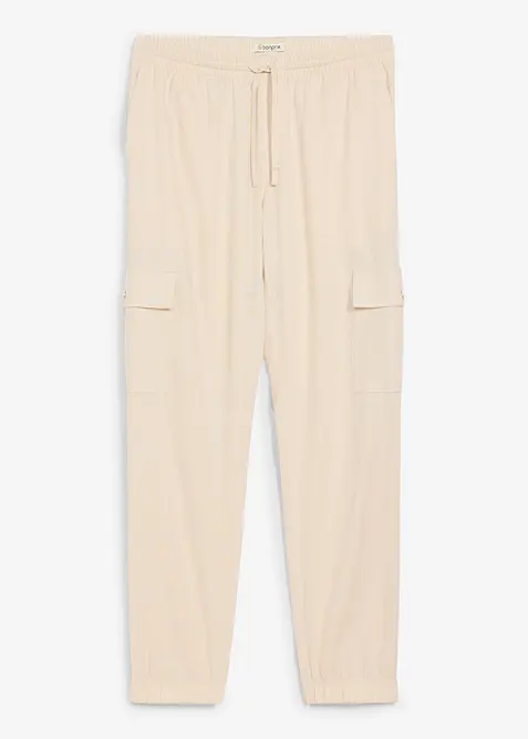 Pantaloni jogger cargo in misto cotone fresco, bonprix