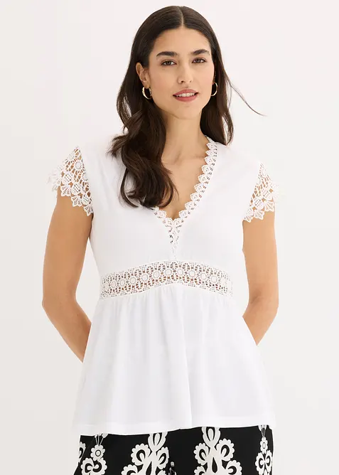 Maglia con pizzo, bonprix