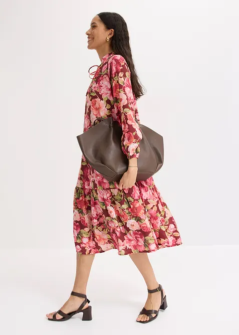 Abito midi in misto viscosa fluido, bonprix