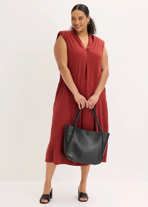 Abito in jersey di misto viscosa con spalline imbottite, bonprix