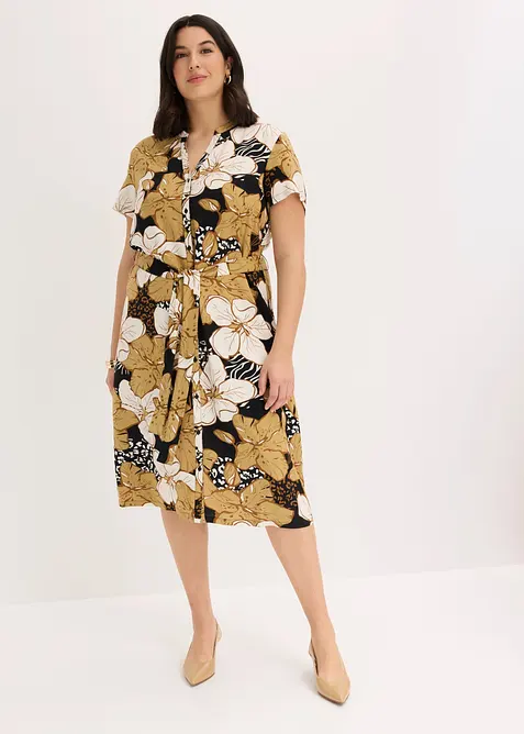 Abito in viscosa con cintura da annodare, bonprix