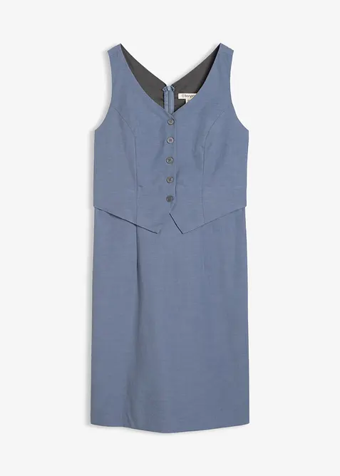 Abito a tubino con effetto gilet e lyocell, bonprix