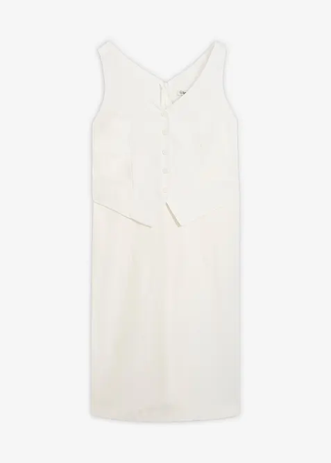 Abito a tubino con effetto gilet e lyocell, bonprix