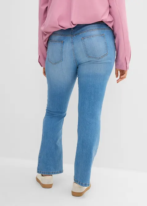 Jeans bootcut elasticizzati, vita media, bonprix