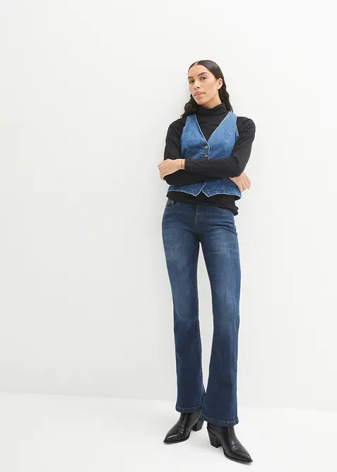 Jeans bootcut elasticizzati, vita media, bonprix