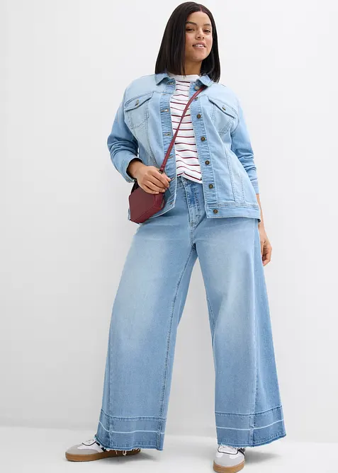 Giacca di jeans elasticizzata basic, bonprix