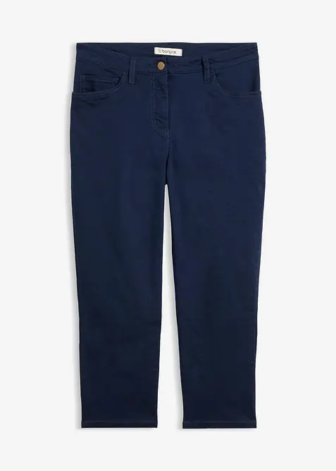 Jeans straight con cinta comoda, vita media, bonprix