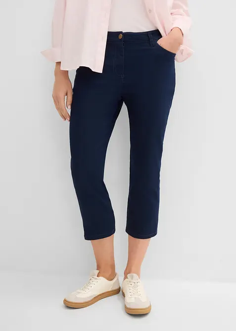 Jeans straight con cinta comoda, vita media, bonprix