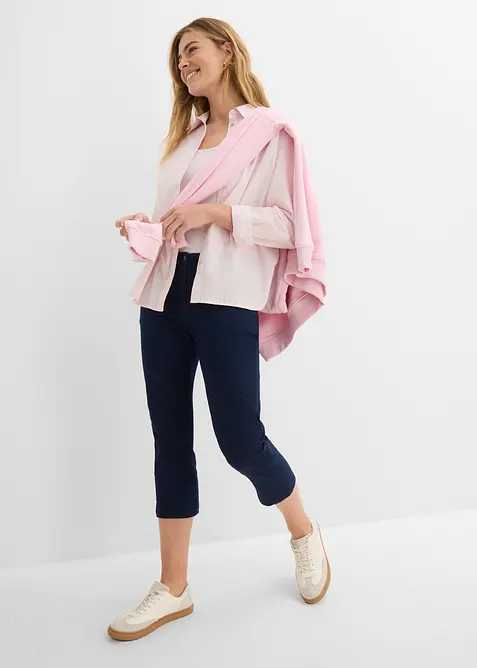 Jeans straight con cinta comoda, vita media, bonprix