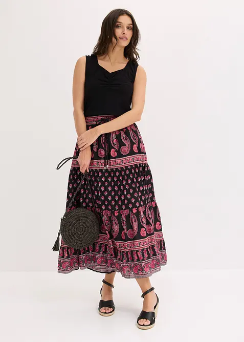 Gonna lunga in puro cotone, bonprix