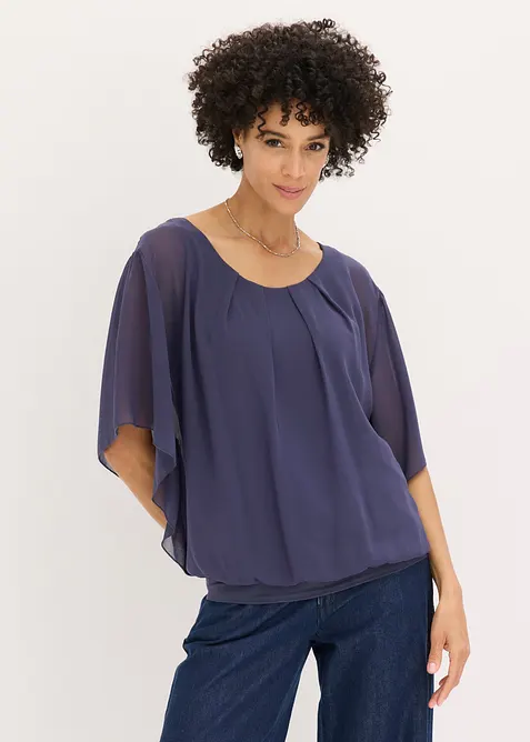 Blusa in chiffon con canotta, bonprix