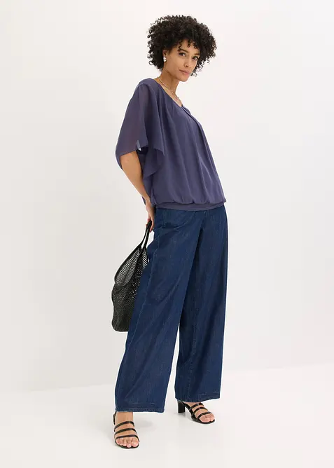 Blusa in chiffon con canotta, bonprix