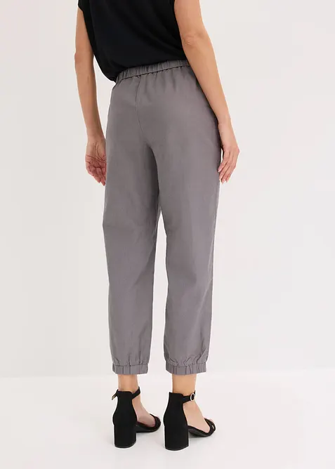 Pantaloni cropped in misto lino leggero, bonprix