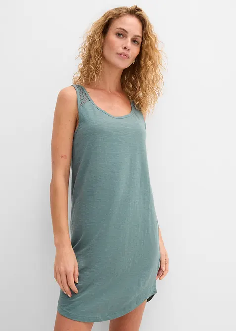 Abito in maglina di cotone con pizzo, bonprix