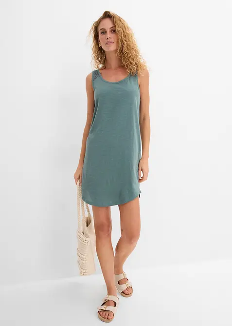 Abito in maglina di cotone con pizzo, bonprix