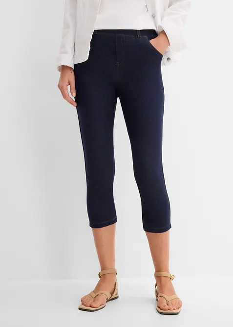 Leggings capri effetto jeans, bonprix