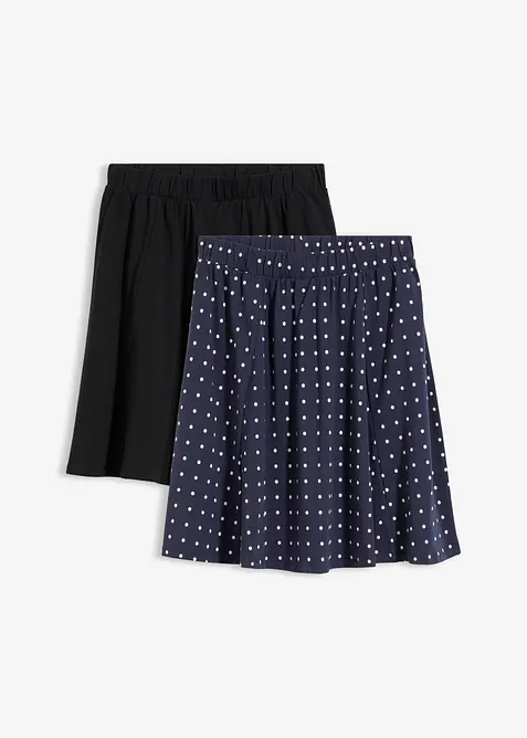 Gonna di jersey (pacco da 2), bonprix