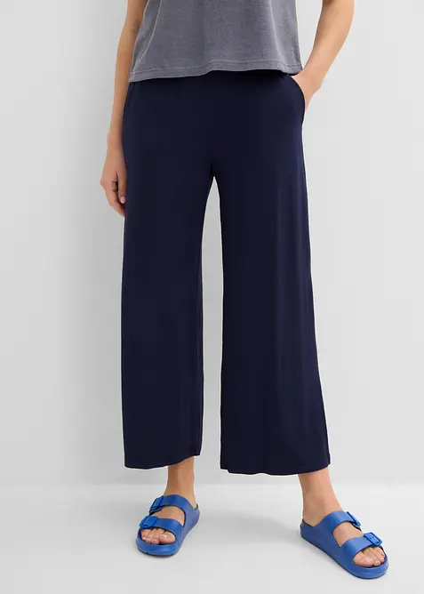 Pantaloni cropped in jersey di misto viscosa fluido, bonprix
