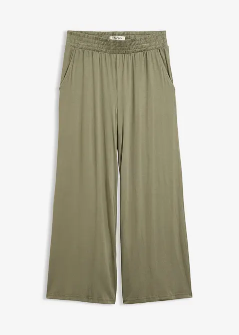 Pantaloni cropped in jersey di misto viscosa fluido, bonprix