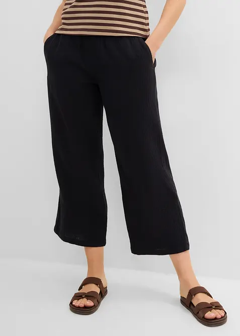 Pantaloni culotte in mussola di cotone, bonprix