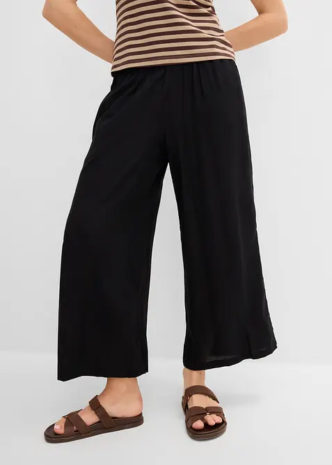 Pantaloni culotte larghi in viscosa fluente, bonprix