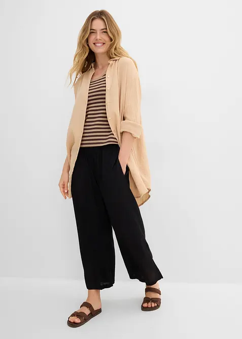 Pantaloni culotte larghi in viscosa fluente, bonprix