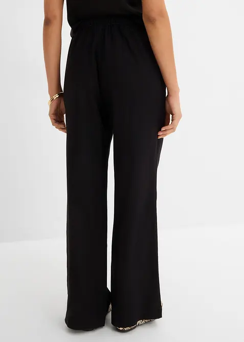 Pantaloni a palazzo in misto lino e viscosa leggero, bonprix
