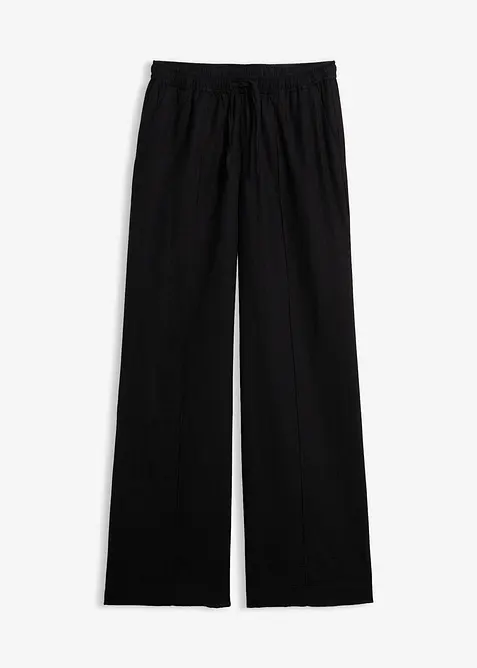 Pantaloni a palazzo in misto lino e viscosa leggero, bonprix