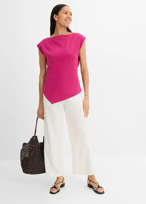 Top asimmetrico effetto neoprene, bonprix