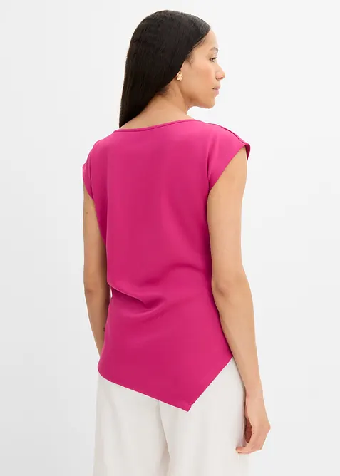 Top asimmetrico effetto neoprene, bonprix