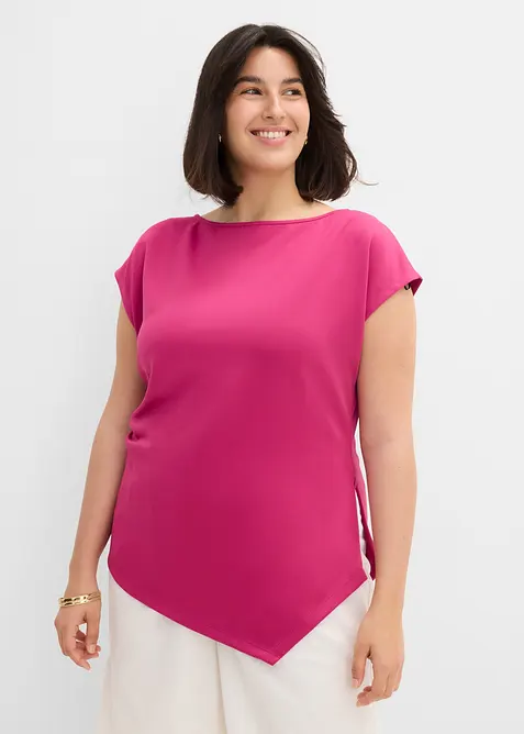 Top asimmetrico effetto neoprene, bonprix